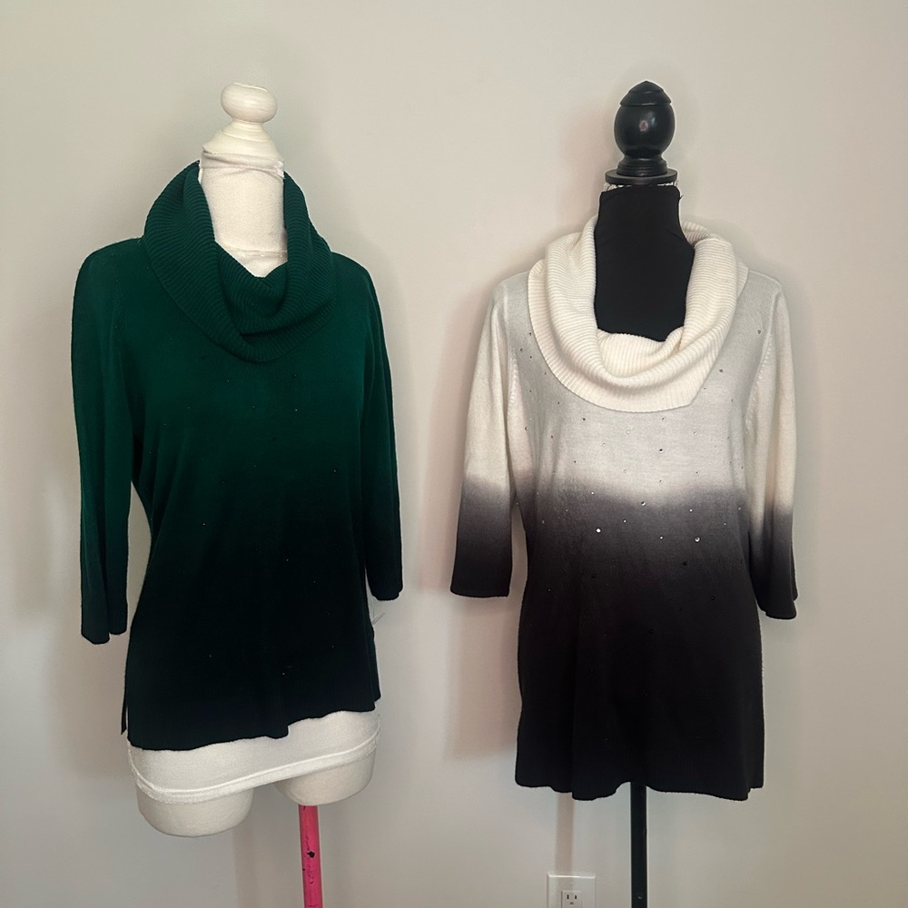 Collection B Green and Black Ombre Sweaters